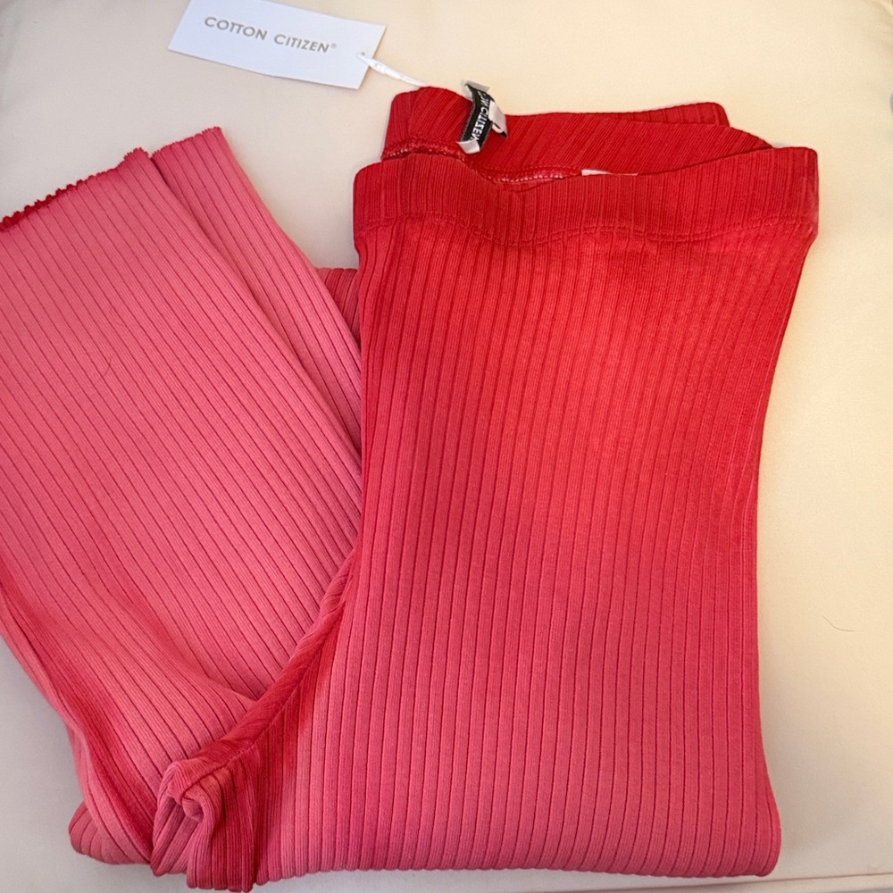 Cotton Citizen Ibiza Starmix Vibrant Ribbed pant leggings Ombre pink to coral